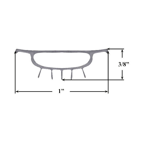1 inch Vinyl Slide In Door Bottom Threshold Insert - Gray