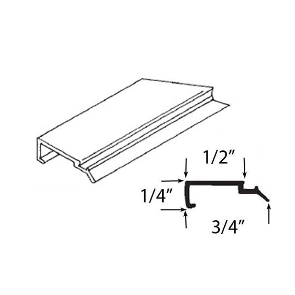 Vinyl Glazing Bead, 6 Line J-shape Keller, 6 Feet Length