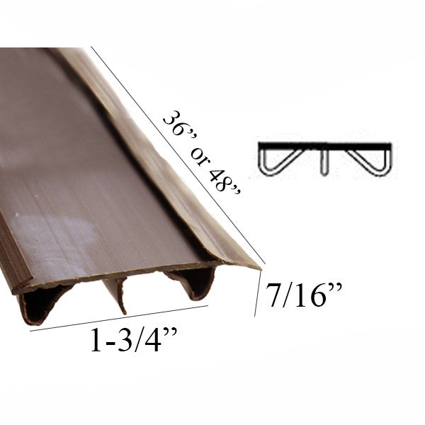 Door Bottom/Sweep, Staple-On, Low Profile, Brown