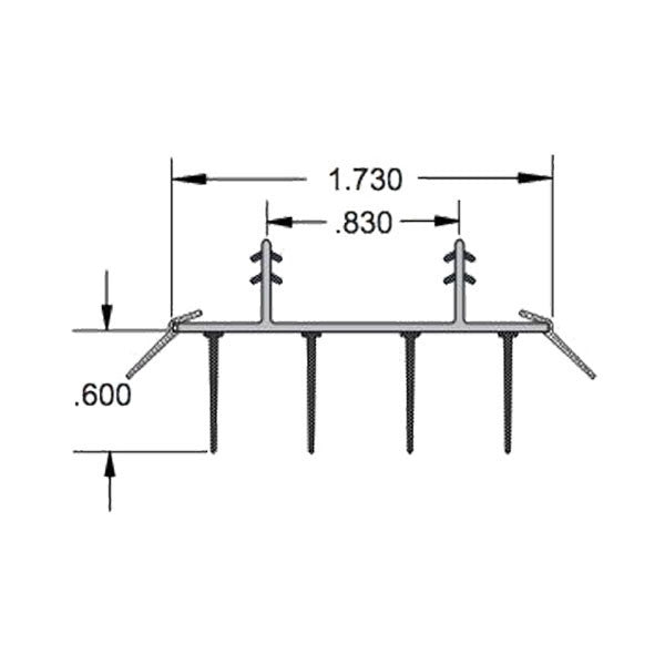 Door Bottom/Sweep, Snap-In, 2 Kerf at 7/8 inch - Brown/Tan