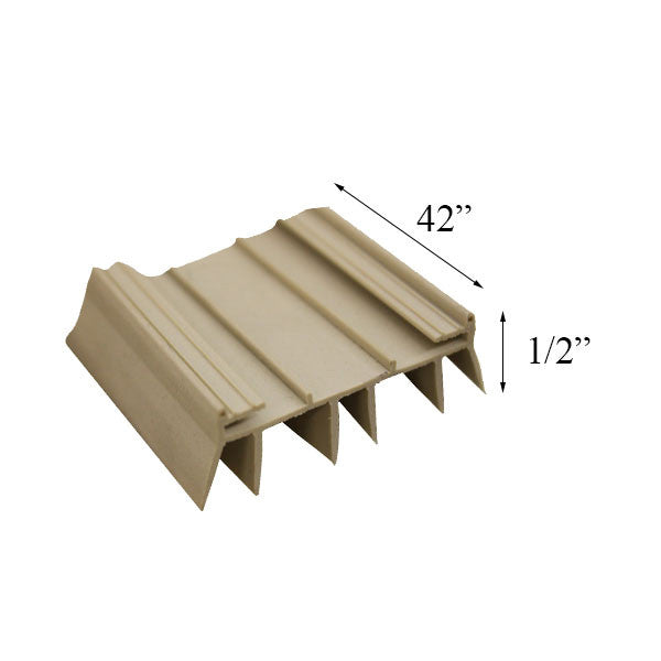 42 inch Slide on Door Bottom/Sweep, 6 Fin - Beige
