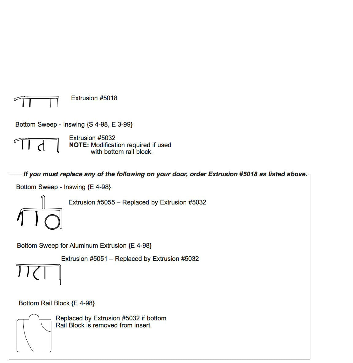 Bottom Sweep: Low Profile Vinyl Threshold Sill, ADA Sill & Adjustable Sill - Brown