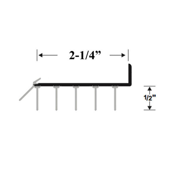48 inch Vinyl Door Sweep for 2-1/4 Door - Chocolate Brown