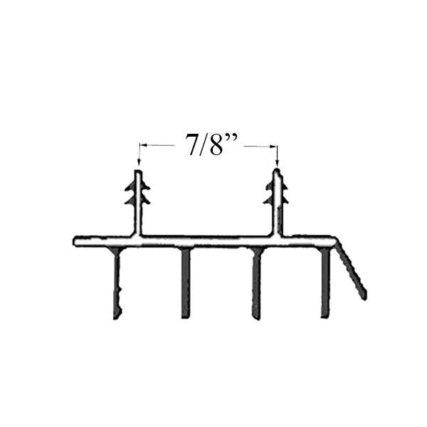 Door Bottom/Sweep, Vinyl, 7/8 Barbs, Black Fins, Snap-in - 36 inches