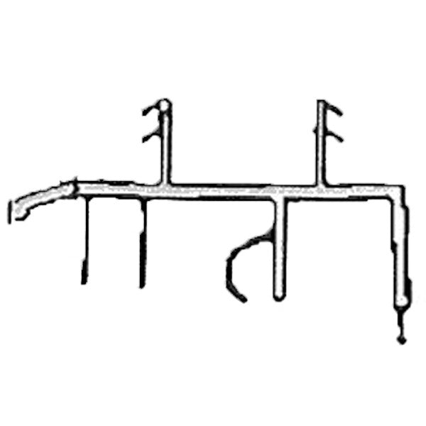 V-5033 Inswing Door Sweep, Vinyl, Bottom, 2 Barbs, Snap-in, White *DISCONTINUED*