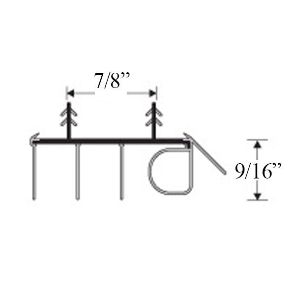Door Bottom Sweep, Snap-In, 2 Barbs at 7/8" - Brown