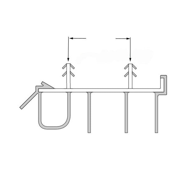 34-9/16" Door Bottom, Drive-In Sweep with 2 Barbs for Kerf Application - Beige