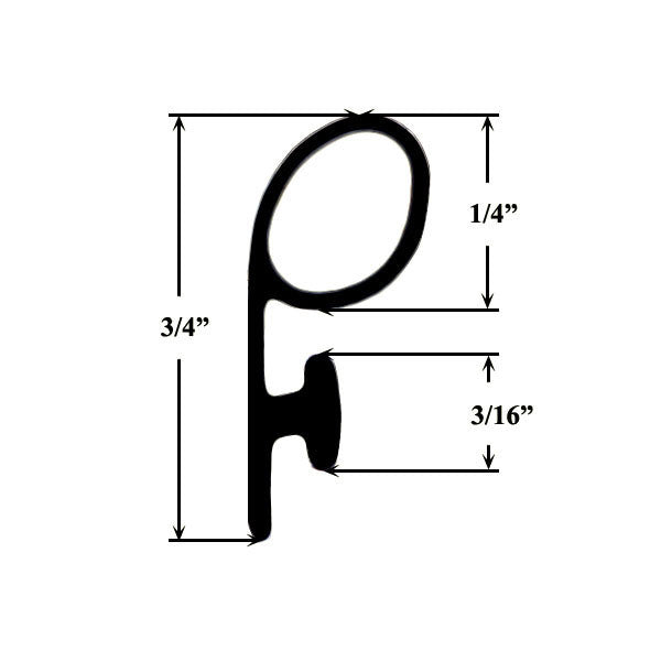Weatherstrip, .250 Offset T-Slot Slide-On - White or Tan