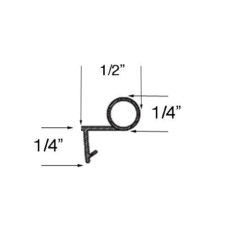 Bulb Weatherstrip, .250 Offset Leg, Casement & Double Hung Windows - Beige