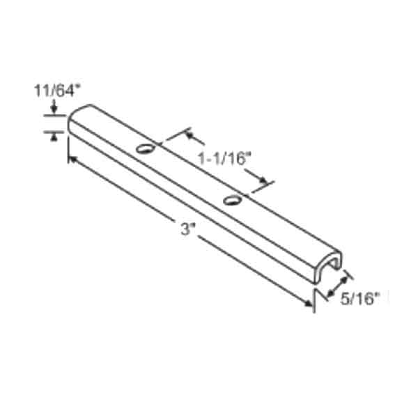 Pivot Bar, 3", 2 Hole Stamped Steel, Stainless Steel