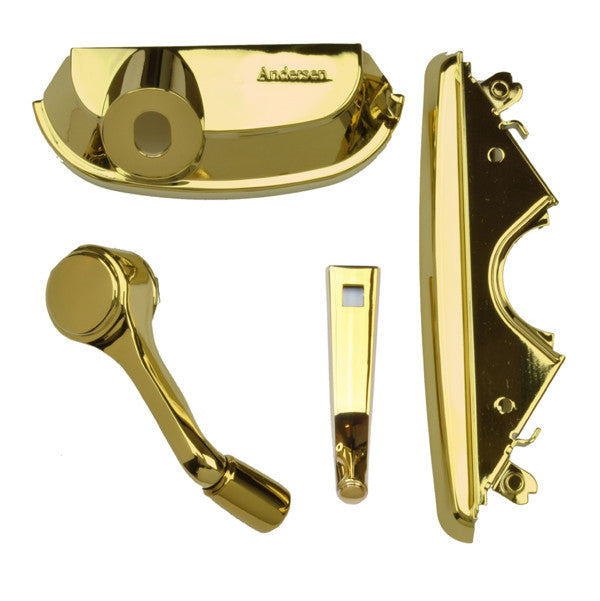 A-Series Traditional Folding Hardware Set Casement Windows 9005392 Traditional Folding Hardware Pack - Bright Brass