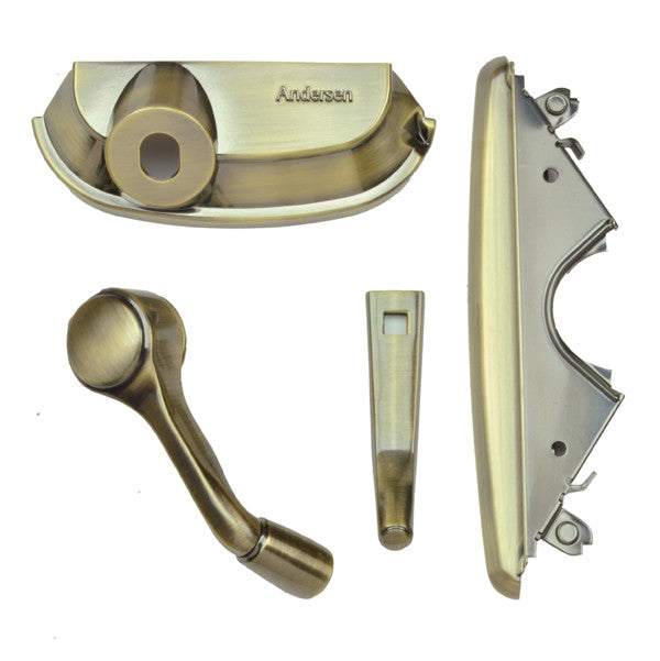 A-Series Traditional Folding Hardware Set Casement Windows 9005395 Traditional Folding Hardware Pack - Antique Brass