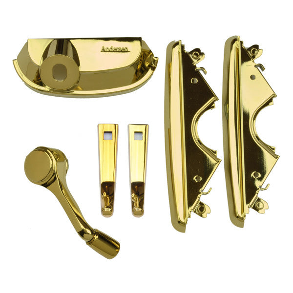 A-Series Traditional Folding Hardware Set - Awning Windows 9005398 Traditional Folding Hardware Package - Bright Brass