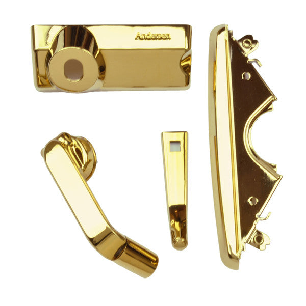 A-Series Contemporary Folding Hardware Set Casement Windows 9005404 Contemporary Folding Hardware Package - Bright Brass