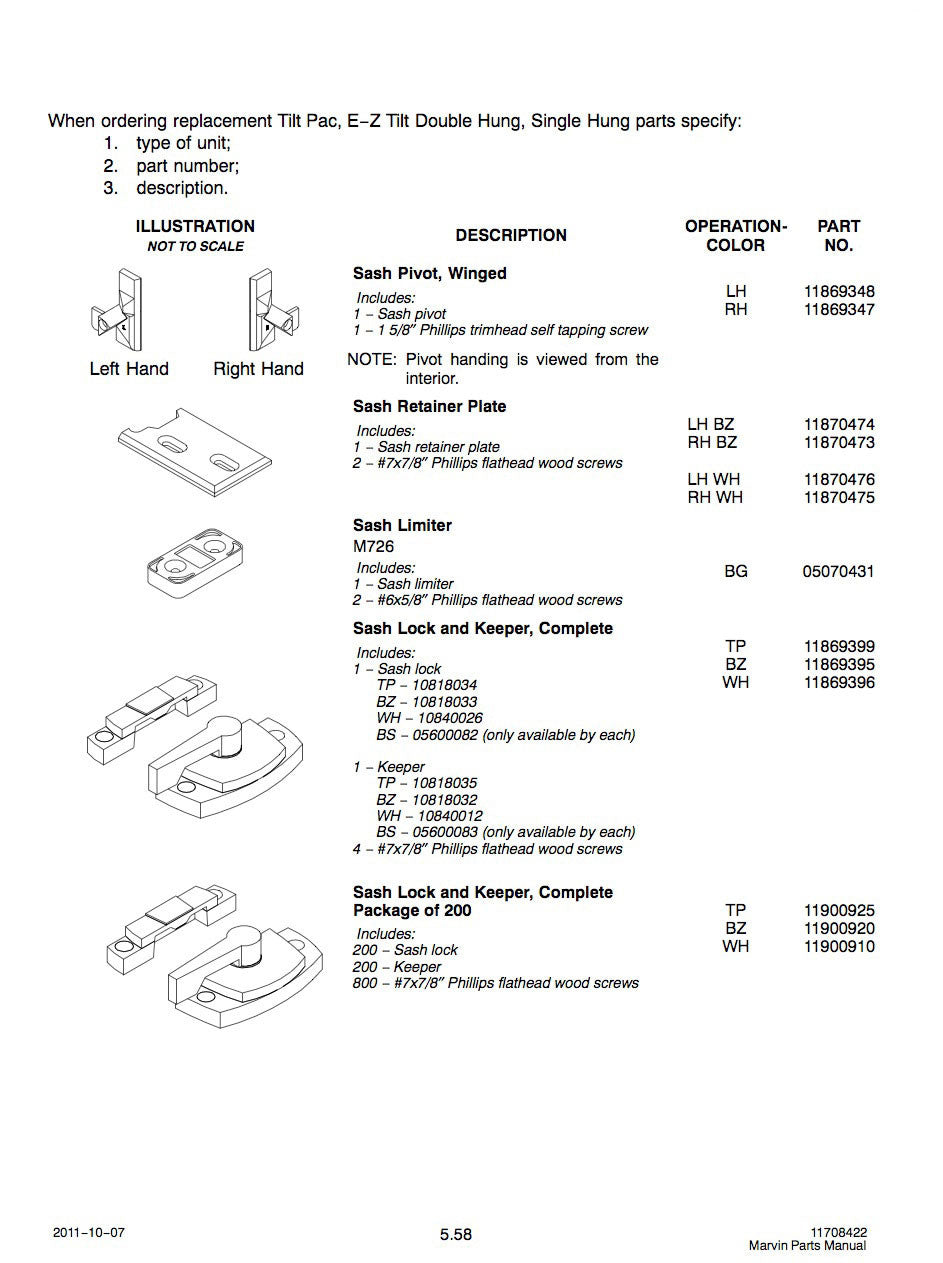 Marvin Double Hung Sash Lock & Keeper