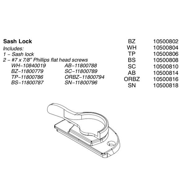 Marvin Non-Tilt Sash Lock, Ultimate Magnum Window