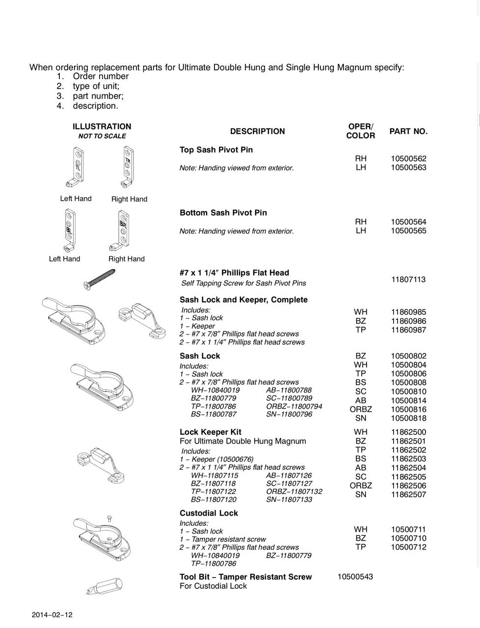 Marvin Non-Tilt Sash Lock, Ultimate Magnum Window