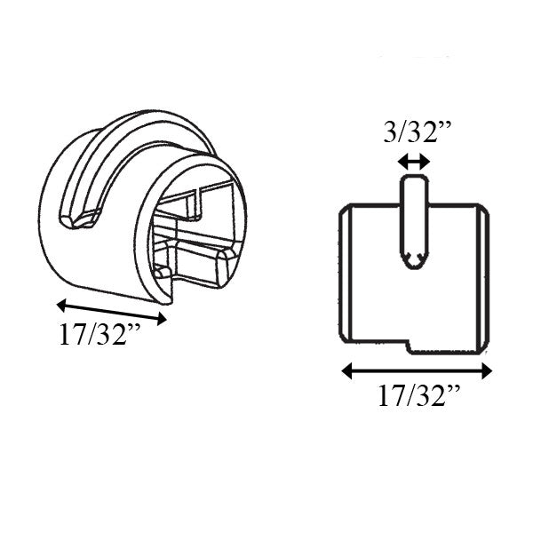 Locking Collar with Notch - Blue/Green - Ridge Width: 3/32 inch *DISCONTINUED*