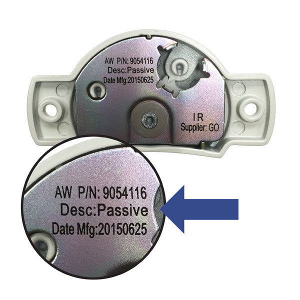 Passive Lock and Keeper Kit 9015622 Lock and Keeper Kit with Screws - Passive 3/4" Glass - White