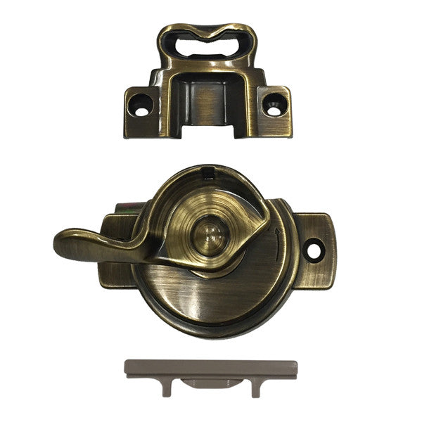 Active Lock and Keeper Kit 9135692 Lock and Keeper Kit with Screws - Active 1" Glass - Antique Brass