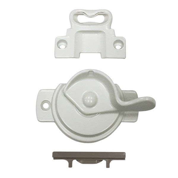 Passive Lock and Keeper Kit 9015693 Lock and Keeper Kit with Screws - Passive 1" Glass - White