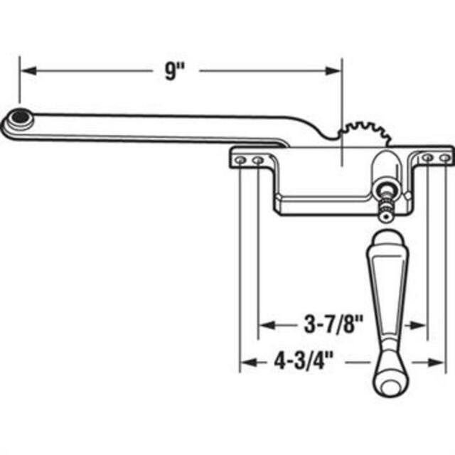 Casement Window 9" Square Series Operator - White