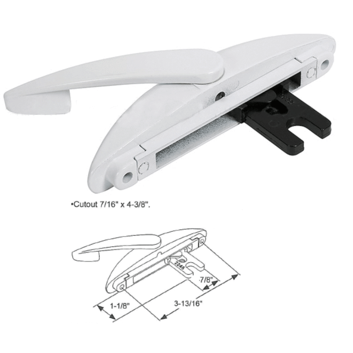 Casement Window Locking Handle With 3-13/16" Screw Holes