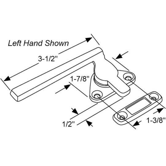 Casement and Awning Window Cam Handle with 1-3/8" Screw Holes