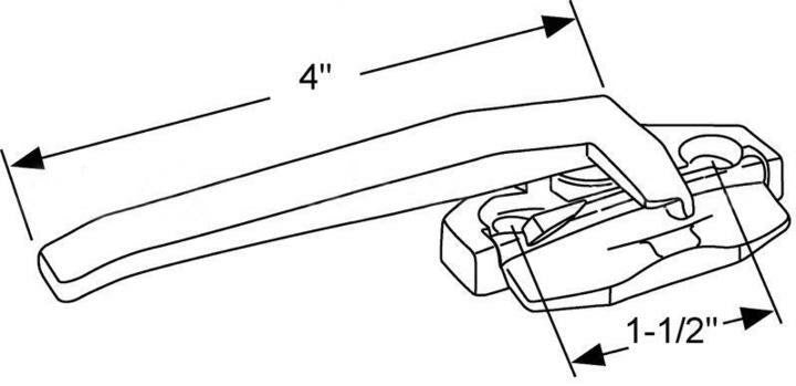 Wedgeless Casement and Awning Window Cam Handle With 1-1/2" Screw Holes
