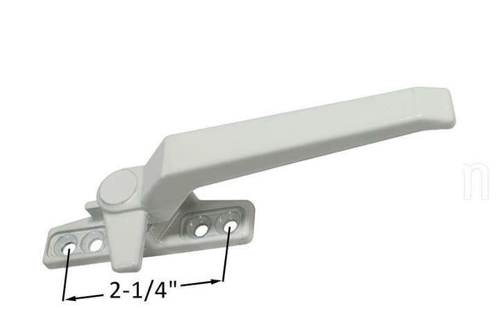 Casement Window Locking Handle With 2-1/4" Screw Holes - White