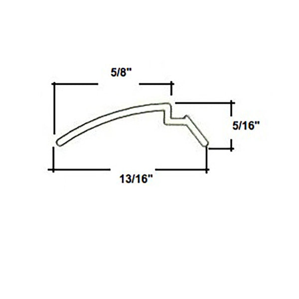 Vinyl Glazing Bead, Curved Shape, Cut in 2 x 6', 5', 7' Lengths