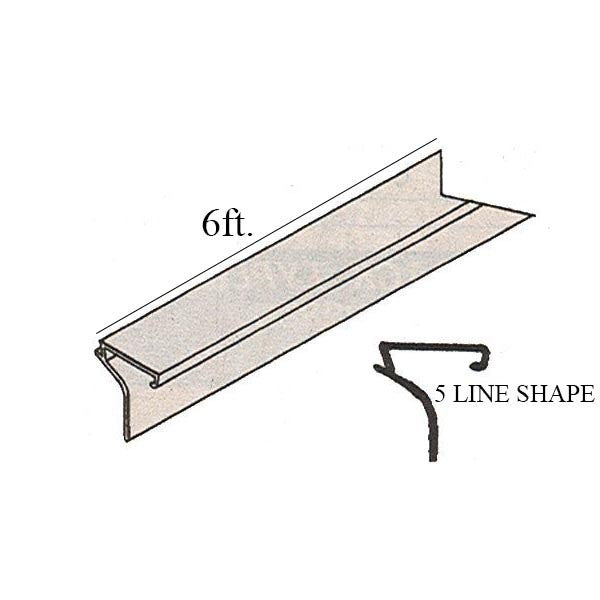 Glazing Bead, 5 Line Shape, VINYL - 6ft.