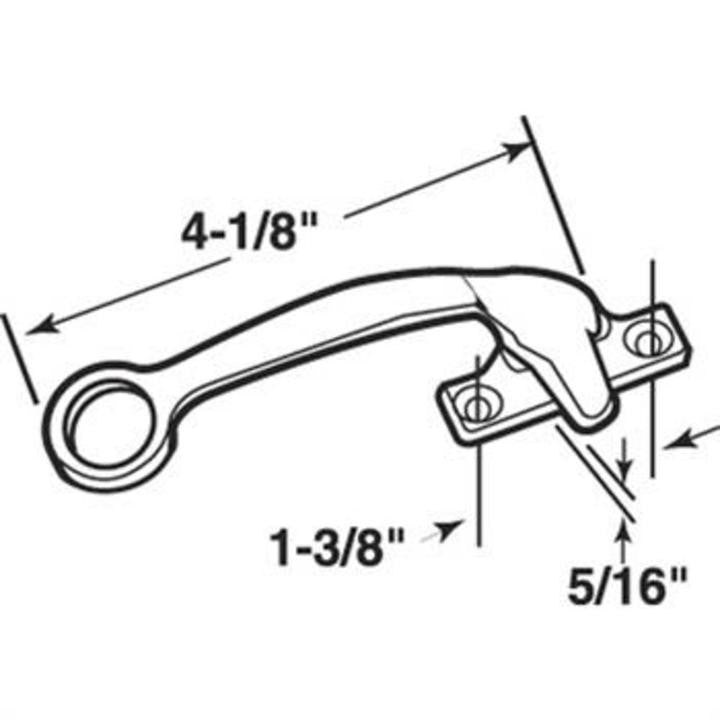 Casement Window Locking Handle With 1-3/8" Screw Holes and Heavy Bronze Casting