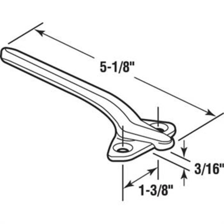 Hopper Window Bottom Locking Handle With 1-3/8" Screw Holes