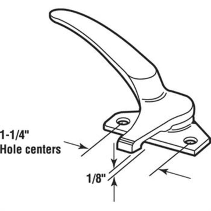 Casement Window Locking Handle With 1-1/4" Screw Holes - Left