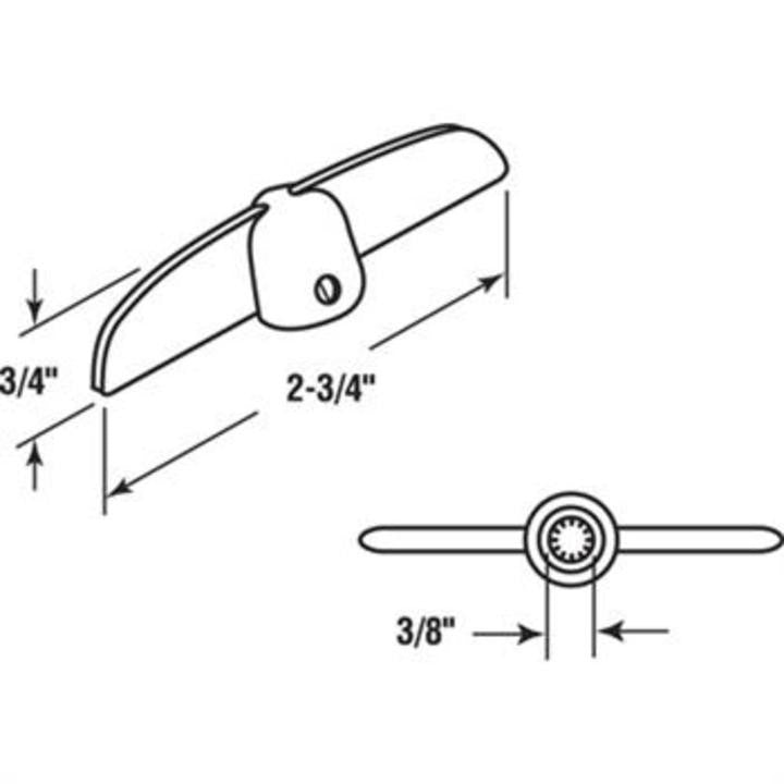 T-Crank Window Operator Handle With 3/8" Spline Size for Andersen Windows