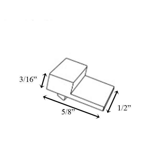 Face Guide, PGT, White, 5/8" x 1/2" x 3/16"