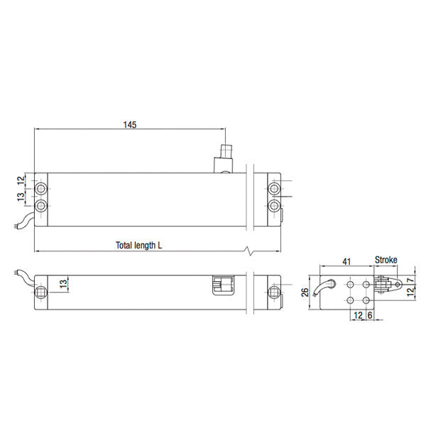 G-U Eltral K20 Chain Drive, Concealed Window Awning Motor, 24 Volt