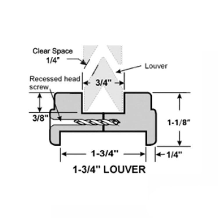 20 x 24 Wood Louver Insert for 1-3/4" Thick Door