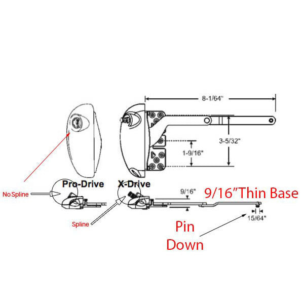 Roto Pro-Drive Split Arm Vinyl Window LH