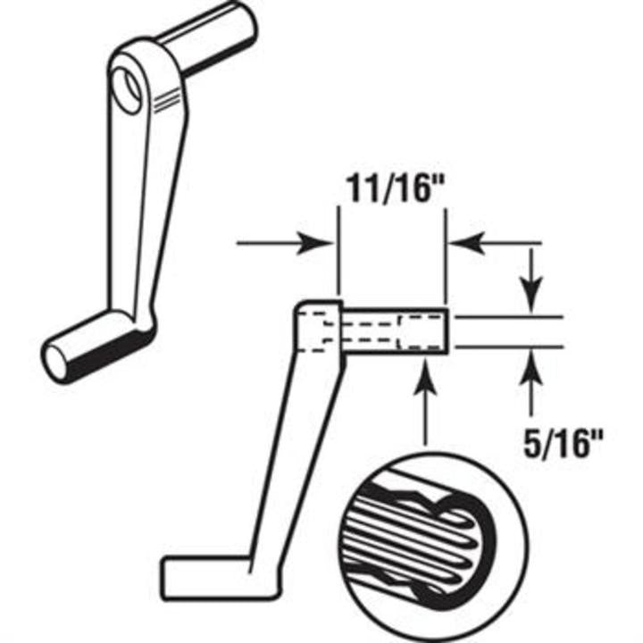 Window Crank Handle; 13/16" Stem Length
