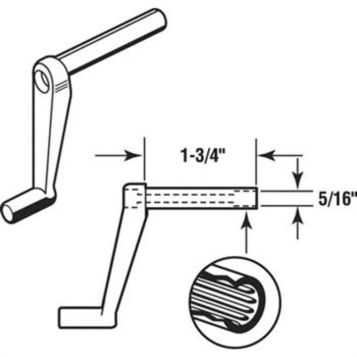 Window Crank Handle; 1-3/4" Stem Length