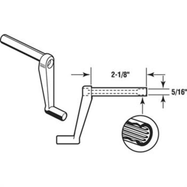 Window Crank Handle; 2-1/8" Stem Length