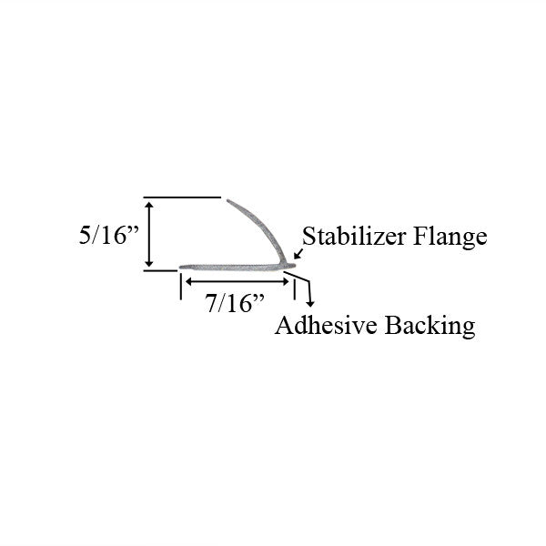 Single Fin "V" Silconseal™ Weatherstrip Seal, 17ft