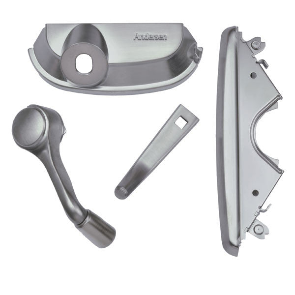 A-Series Traditional Folding Hardware Set Casement Windows 9005396 Traditional Folding Hardware Pack - Brushed Chrome