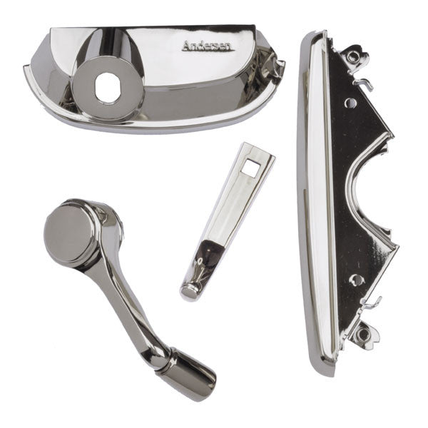 A-Series Traditional Folding Hardware Set Casement Windows 9005397 Traditional Folding Hardware Pack - Polished Chrome