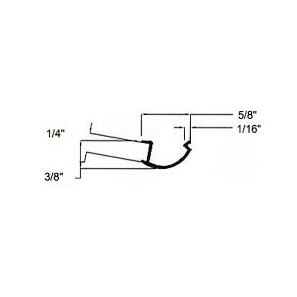 Vinyl Glazing Bead, 5 Line Shape, 6' - White