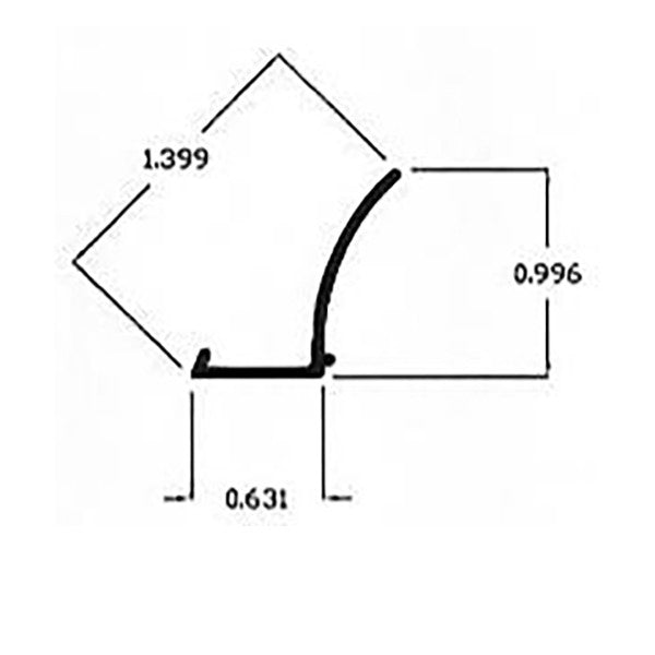 Glazing Bead, 3-Line Shape, VINYL - White