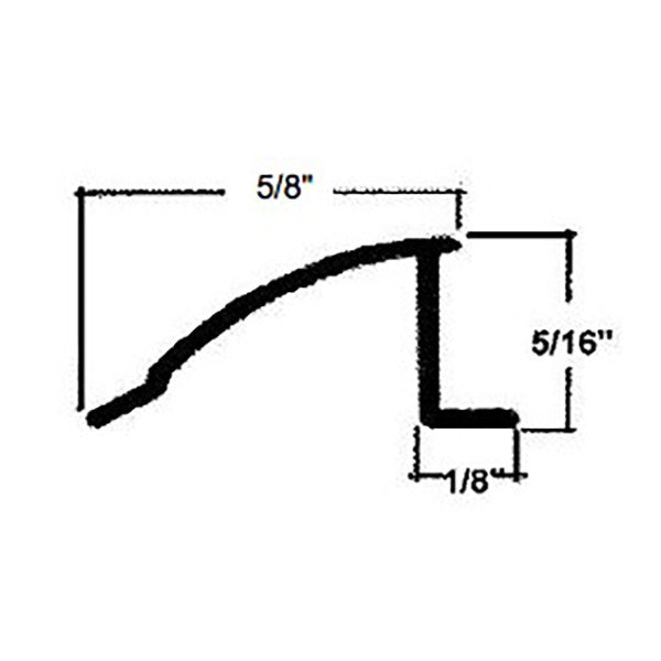 Vinyl Glazing Bead, 3-Line Shape, 6' - White