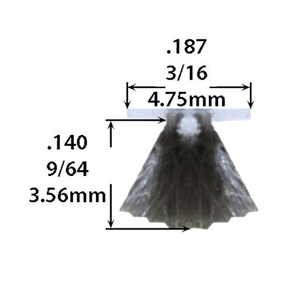 Weatherstrip .187 Backing x .140 Pile Height - Grey *DISCONTINUED*